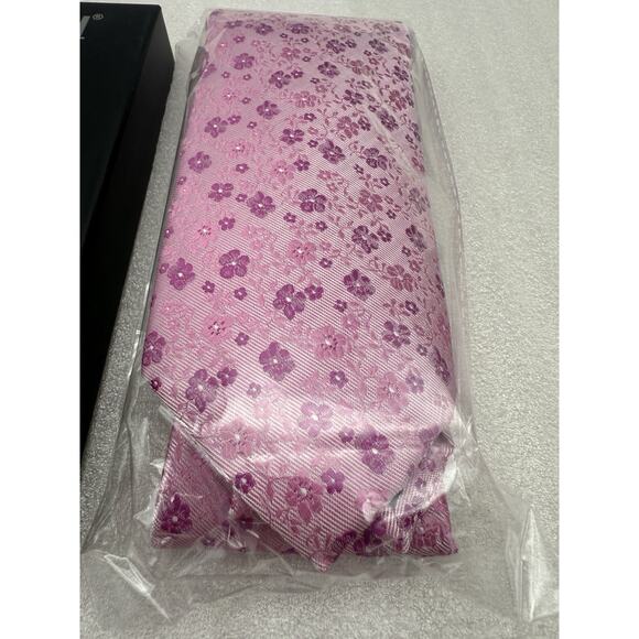 Alizeal Mens 3.15inches Exquisite Floral Tie w/Small Flower Printed Pink *READ.. - Picture 2 of 6